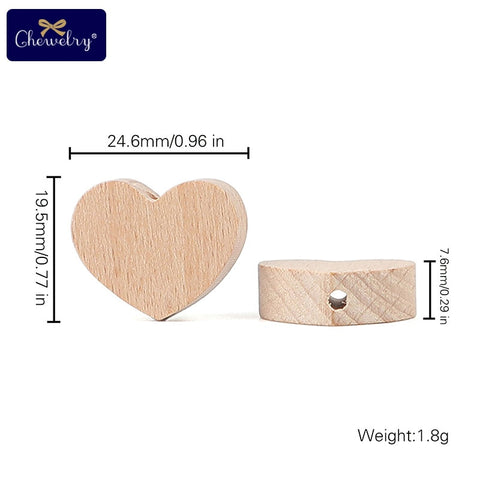 10pcs Beech Wooden Beads Baby Teether Rodent Mini Birds Hearts Beads DIY Necklace Pacifier Chain Crafts Jewelry Children Product