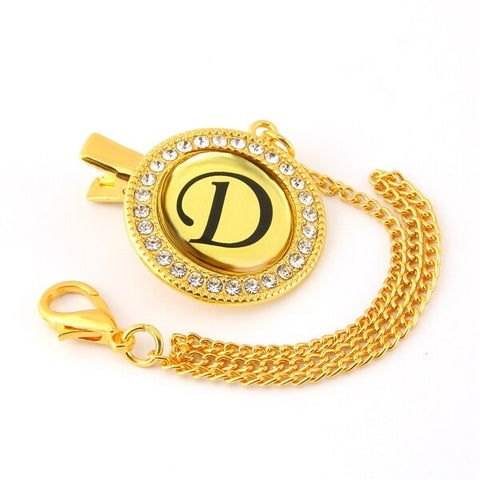 Bling Baby Pacifier Clip Golden Any Initials Letter Pacifiers Chain Holder Baby Dummy Clips Safe Metal Chains