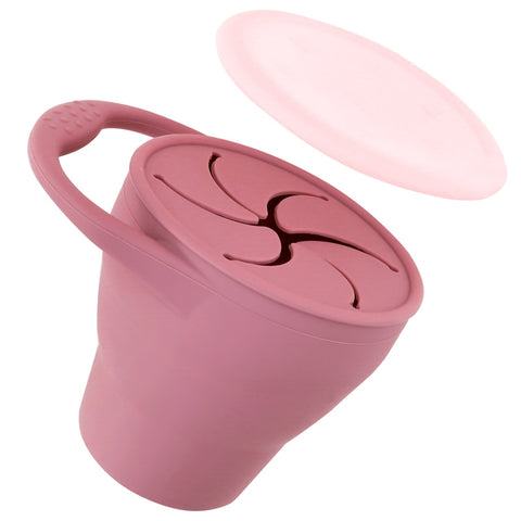 BPA Free Kids Silicone Food Storage Box Solid Color Baby Snack Cup Portable Children Snacks Container With Lid