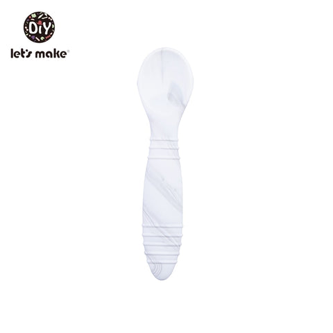 Let&#39;s Make Silicone Baby Feeding Set Waterproof Spoon Fork Non-Slip Feedings Tableware Baby Products Dinnerware For Kid BPA Free