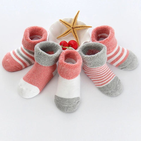 2022 5PCS/Lot 3-12M Newborn Soft Infant Socks Cotton Baby Girls Boys Socks Pure Baby Accessories