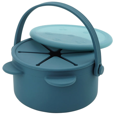 BPA Free Kids Silicone Food Storage Box Solid Color Baby Snack Cup Portable Children Snacks Container With Lid