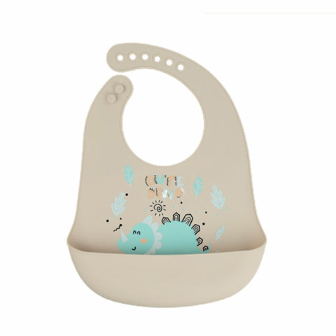 Soft and waterproof baby silicone scarf  cute cartoon print  baby items boys and girls adjustable bibs burp cloths