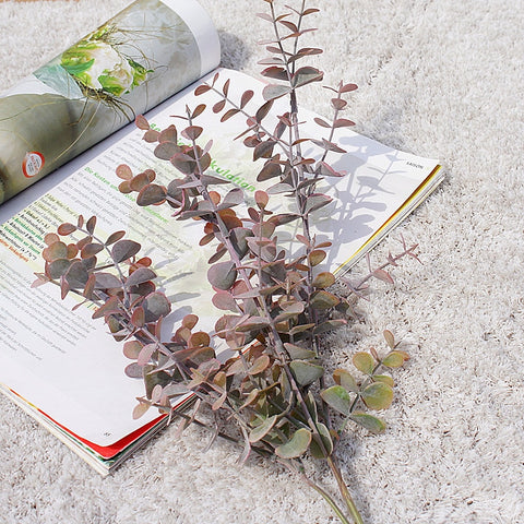 3Fork Eucalyptus Leaf Artificial Flowers Home Decoration Ornaments Wedding Photography DIY Vases for Household Products