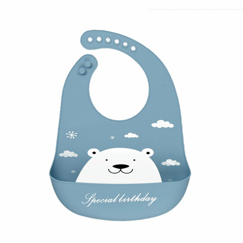 Soft and waterproof baby silicone scarf  cute cartoon print  baby items boys and girls adjustable bibs burp cloths