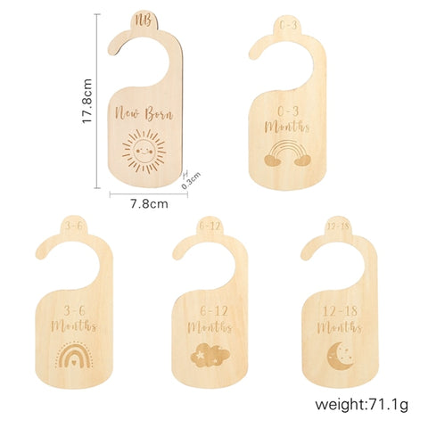 11Pc Newborn Supplies Baby Closet Dividers Wood Milestone Nursery Closet Clothes Organizers Baby Wardrobe Dividers New Mom Gift
