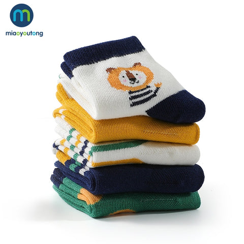 5 Pairs/Lot Bear Lion Cartoon Kids Socks For Children Boys Baby Girl Socks Drawings Cotton New Year&#39;s Socks Women&#39;s Miaoyoutong
