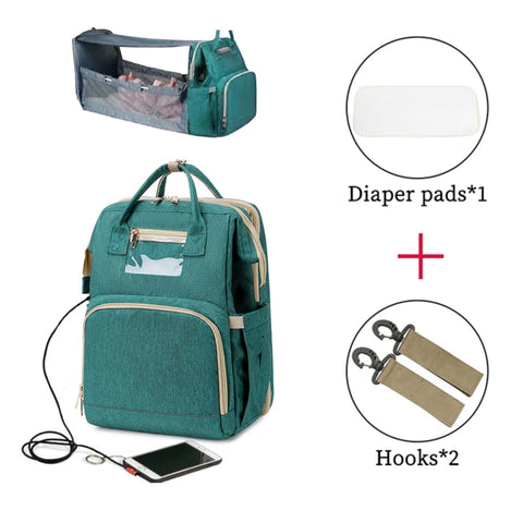 Umaubaby Diaper Bag Bed Large Capacity Maternity Bag baby bags for mom  3 in 1 foldable baby bed nappy bag Free baby mattress