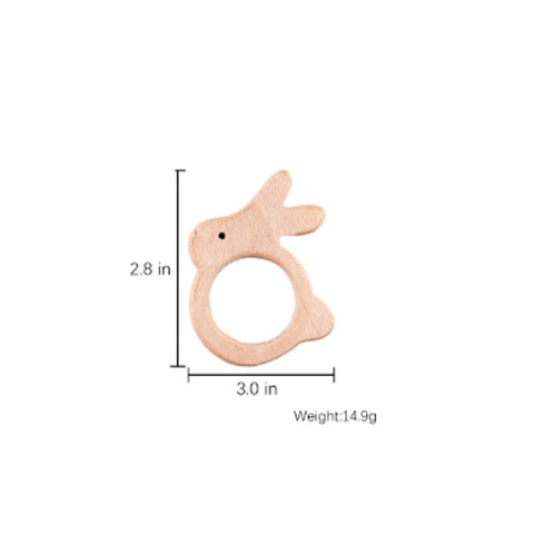 Let&#39;s Make Baby Teether Animal Beech Wood Rings 10PCS Bird Unicorn  DIY Accessories  Teething Toys Baby Products Wooden Teethers
