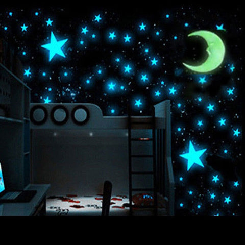 100 Pcs 3cm Luminous Stars Wall Stickers Glow In The Dark Stars For Kids Baby Room Living Room DIY Wall Art Home Decor Stickers