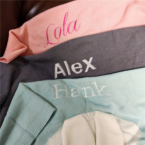 Name Personalised Baby Blankets Knitted Newborn Toddler Blanket For Kid Infant Rabbit Cartoon Plaid Bedding Birthday Gift