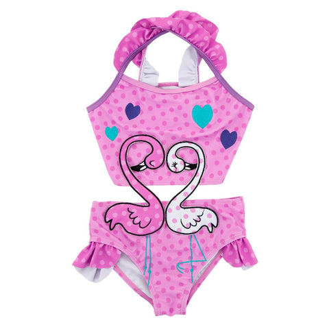 Honeyzone Summer Baby Girl Swimsuit Fused Polyester Spandex Cute Animal Kids Swimwear Baby Bikini Girl 1T-8T swimwear child
