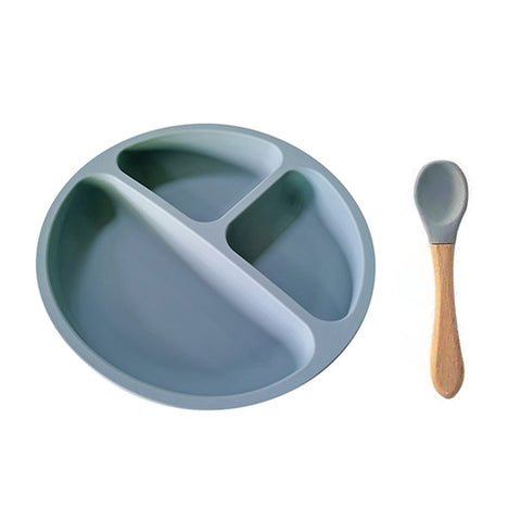 BPA Free Baby Silicone Suction Plate Kid Tableware Food Grade Silicone Non-Slip Baby Dish Infant Toddler Dinnerware