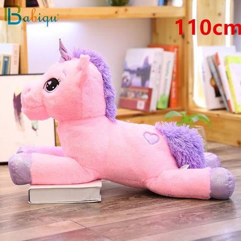 2021 New Arrival large unicorn plush toys cute pink white horse soft doll stuffed animal big toys for children birthday gift