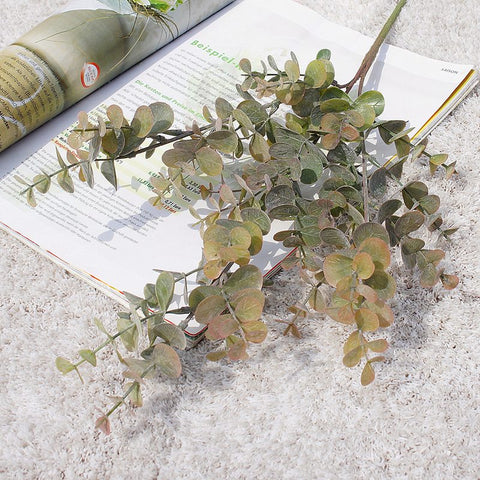 3Fork Eucalyptus Leaf Artificial Flowers Home Decoration Ornaments Wedding Photography DIY Vases for Household Products