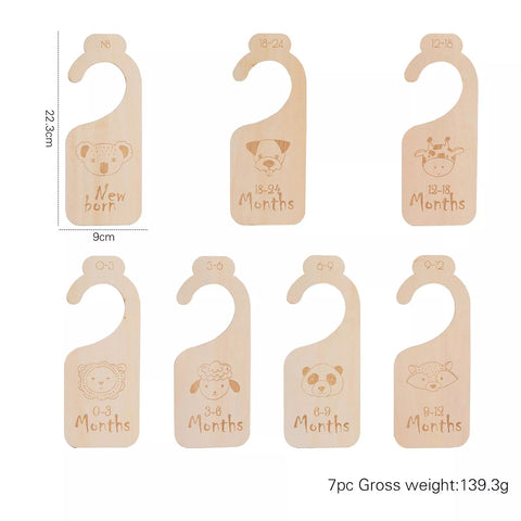 11Pc Newborn Supplies Baby Closet Dividers Wood Milestone Nursery Closet Clothes Organizers Baby Wardrobe Dividers New Mom Gift