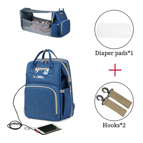 Umaubaby Diaper Bag Bed Large Capacity Maternity Bag baby bags for mom  3 in 1 foldable baby bed nappy bag Free baby mattress