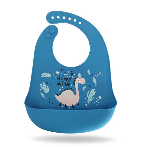 Soft and waterproof baby silicone scarf  cute cartoon print  baby items boys and girls adjustable bibs burp cloths