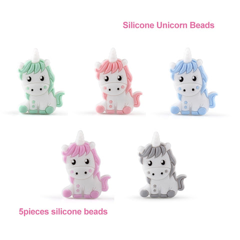 5pcs Silicone Animal Cartoon Baby Beads Teether Koala Cat Dog Bear For Pacifier Clips Beads Newborn Food grade Teething Products