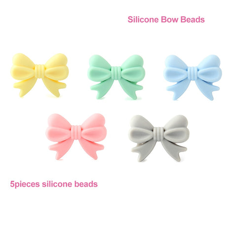 5pcs Silicone Animal Cartoon Baby Beads Teether Koala Cat Dog Bear For Pacifier Clips Beads Newborn Food grade Teething Products