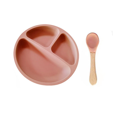 BPA Free Baby Silicone Suction Plate Kid Tableware Food Grade Silicone Non-Slip Baby Dish Infant Toddler Dinnerware