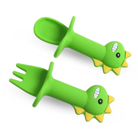 1setBaby Feeding Silicone Bowl With Spill Proof Silicone Spoon Baby Dinner Plate Feeding Dinnerware Toddler Infant Tableware Set