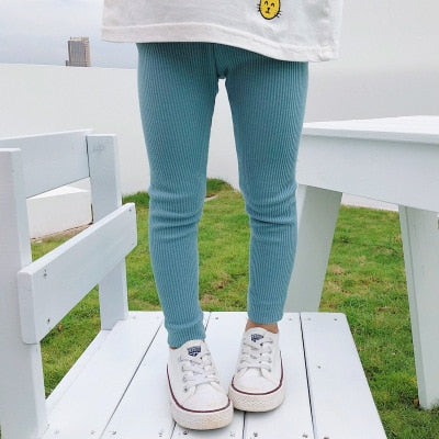 VIDMID baby girls cotton high quality Baby children leggings Pants Boys girls strip knitted leggings kids casual leggings 400603