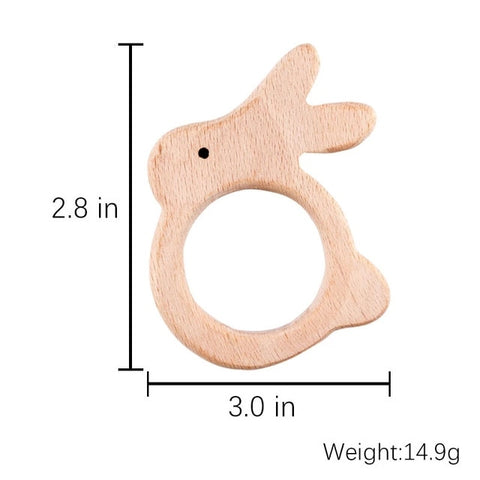 1pc Wooden Teether Wood Pendant For Pacifier Chain Baby Products Animal Wooden Blank Rodent Baby Teethers Birth Nurse Gifts Toys