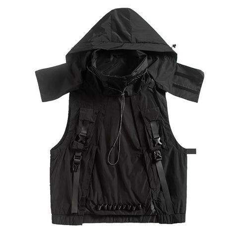 michalkova trending products 2020 tactical utility vest streetwear men clothes black jacket hoodies loose and comfortable