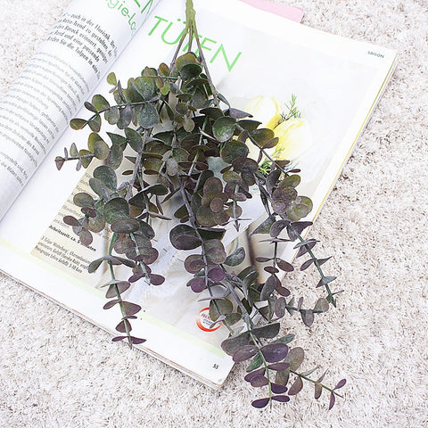 3Fork Eucalyptus Leaf Artificial Flowers Home Decoration Ornaments Wedding Photography DIY Vases for Household Products