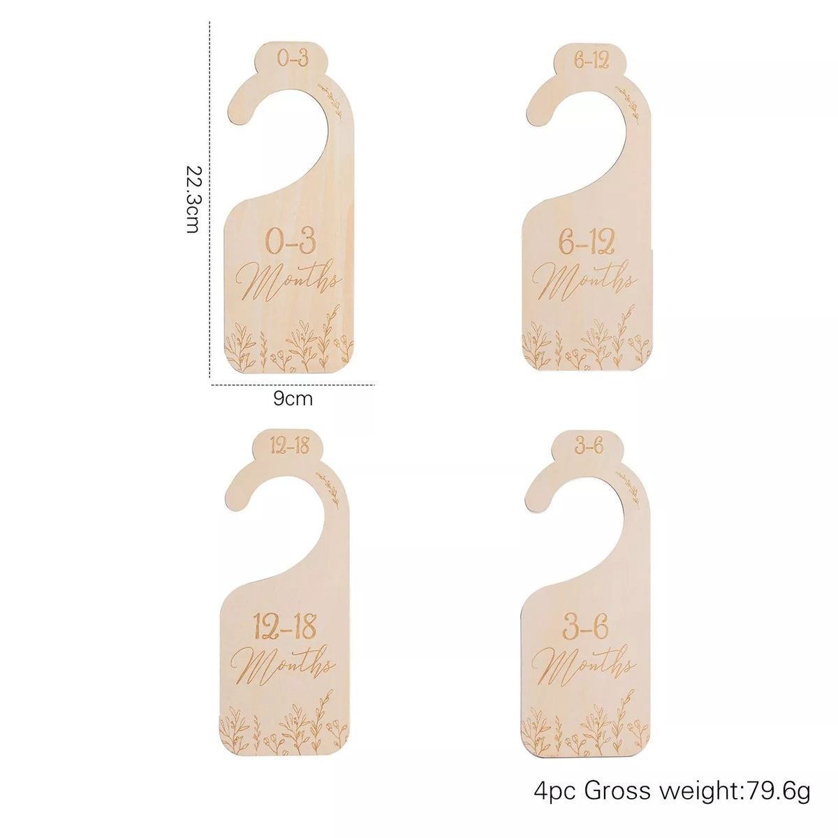 11Pc Newborn Supplies Baby Closet Dividers Wood Milestone Nursery Closet Clothes Organizers Baby Wardrobe Dividers New Mom Gift