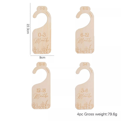 11Pc Newborn Supplies Baby Closet Dividers Wood Milestone Nursery Closet Clothes Organizers Baby Wardrobe Dividers New Mom Gift