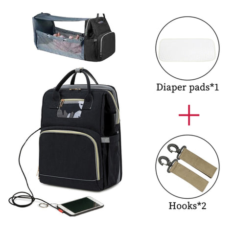 Umaubaby Diaper Bag Bed Large Capacity Maternity Bag baby bags for mom  3 in 1 foldable baby bed nappy bag Free baby mattress