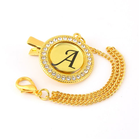 Bling Baby Pacifier Clip Golden Any Initials Letter Pacifiers Chain Holder Baby Dummy Clips Safe Metal Chains