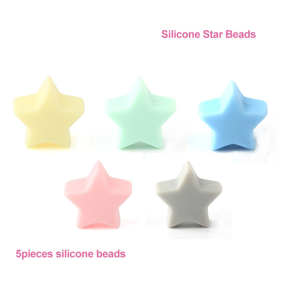 5pcs Silicone Animal Cartoon Baby Beads Teether Koala Cat Dog Bear For Pacifier Clips Beads Newborn Food grade Teething Products