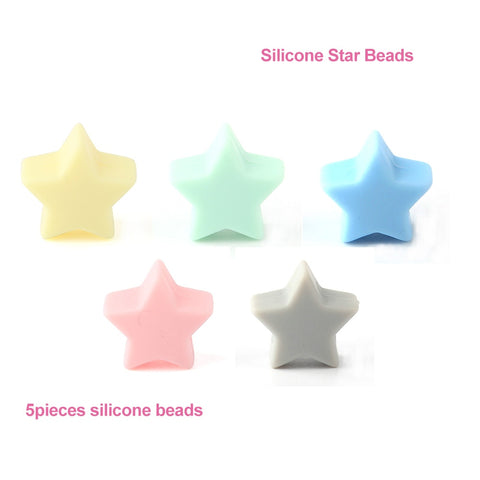 5pcs Silicone Animal Cartoon Baby Beads Teether Koala Cat Dog Bear For Pacifier Clips Beads Newborn Food grade Teething Products