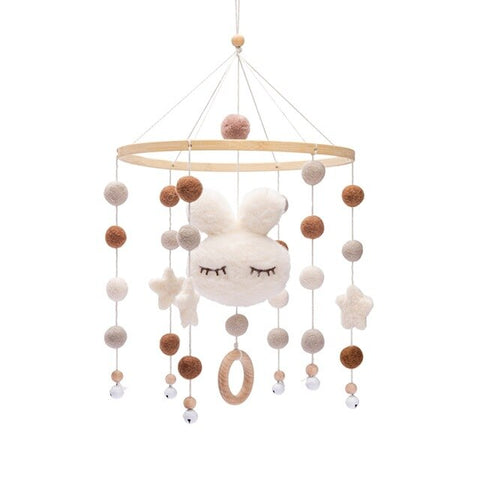 Baby Toys Wooden Baby Rattles Mobile Wool Ball Wind Chimes Bell Toys For Nerbown Bed Hanging Tent Decor Nursing Baby Products
