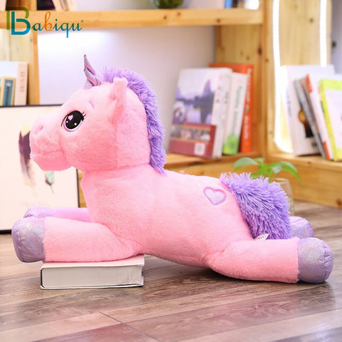 2021 New Arrival large unicorn plush toys cute pink white horse soft doll stuffed animal big toys for children birthday gift