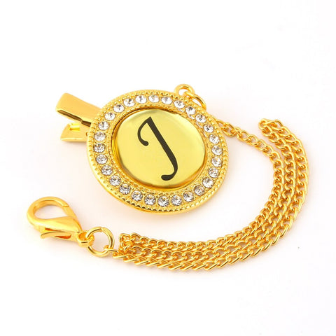 Bling Baby Pacifier Clip Golden Any Initials Letter Pacifiers Chain Holder Baby Dummy Clips Safe Metal Chains