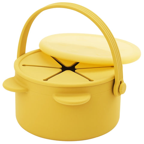 BPA Free Kids Silicone Food Storage Box Solid Color Baby Snack Cup Portable Children Snacks Container With Lid