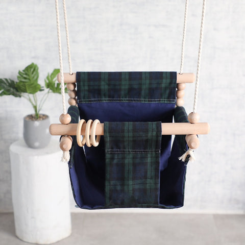 Let&#39;s Make Baby Swings Canvas Hanging Chair 13-24 Months Hanging Toys Hammock Safety Baby Bouncer Indoor Wooden Swing Rocker