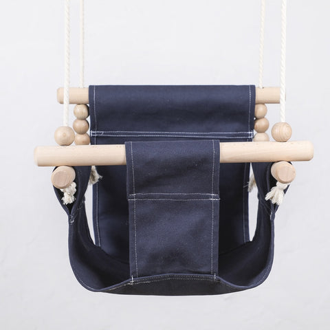 Let&#39;s Make Baby Swings Canvas Hanging Chair 13-24 Months Hanging Toys Hammock Safety Baby Bouncer Indoor Wooden Swing Rocker