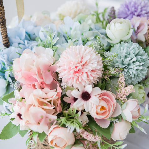 Artificial Flowers Bride Holding Bouquet Wedding Home Decoration Accessories Household Products Silk Hydrangea Cheap Fake Plants