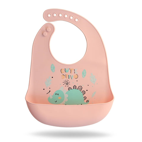 Soft and waterproof baby silicone scarf  cute cartoon print  baby items boys and girls adjustable bibs burp cloths