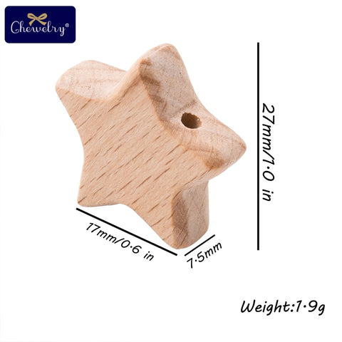 10pcs Beech Wooden Beads Baby Teether Rodent Mini Birds Hearts Beads DIY Necklace Pacifier Chain Crafts Jewelry Children Product