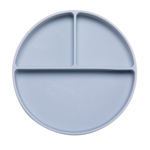 Fashion Solid Silicon Plate Set For Baby Kids Training Feeding Dinnerware Baby Learning Plate Set With Fork Spoon BPA Free