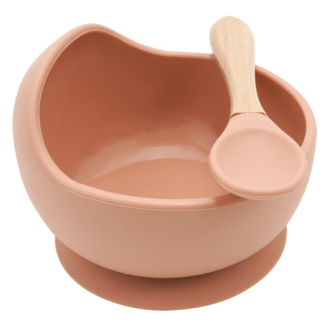 New Colors Feeding Set Food Grade Silicone Baby Bowl Set Non-silp Suction Bowl Spoon Kids Dinnerware BPA Free Tableware Dropship