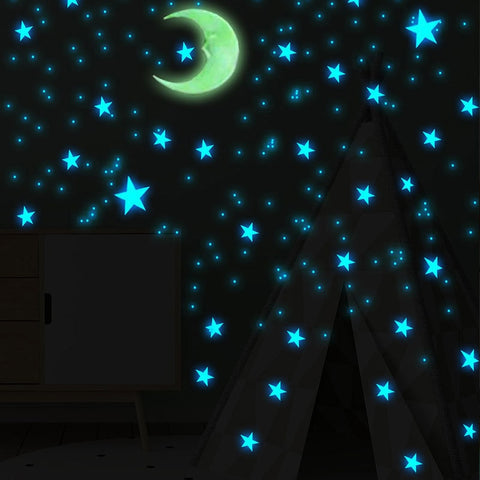 100 Pcs 3cm Luminous Stars Wall Stickers Glow In The Dark Stars For Kids Baby Room Living Room DIY Wall Art Home Decor Stickers