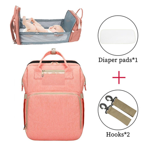 Umaubaby Diaper Bag Bed Large Capacity Maternity Bag baby bags for mom  3 in 1 foldable baby bed nappy bag Free baby mattress