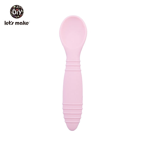 Let&#39;s Make Silicone Baby Feeding Set Waterproof Spoon Fork Non-Slip Feedings Tableware Baby Products Dinnerware For Kid BPA Free